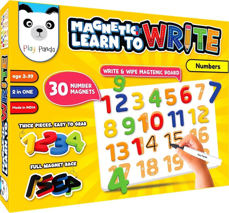 Play Panda لعبة باندا المغناطيسية لتعلم كتابة الأرقام مع اللوح المغناطيسي القابل للمسح - Image 1